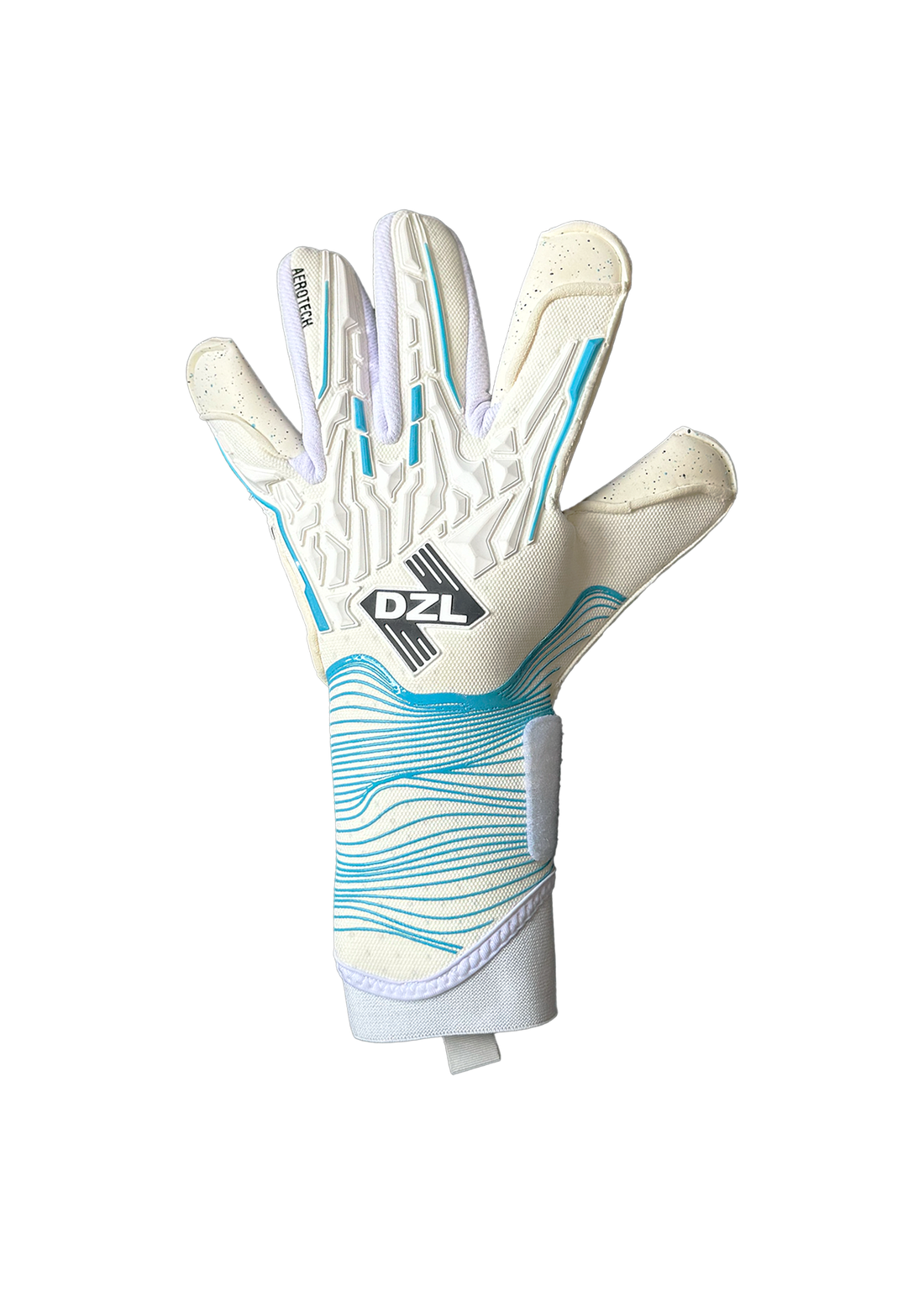 DZL Blue VG3 AeroTech goalkeeper glove, available across junior and adult sizes
